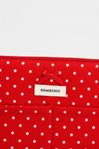 Laptop Case Polka Dots - Red