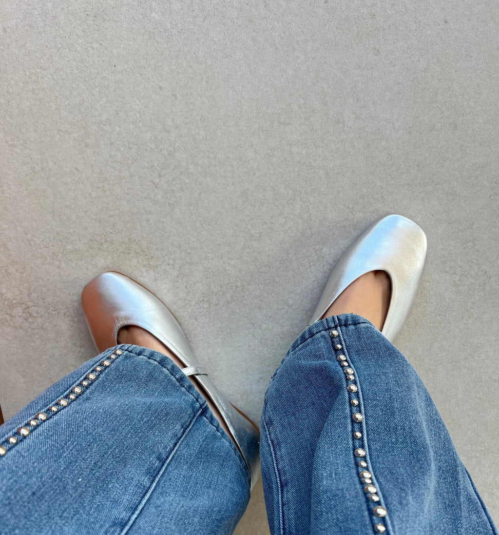 Galia Ballet Flats - Silver - SOMECHIC