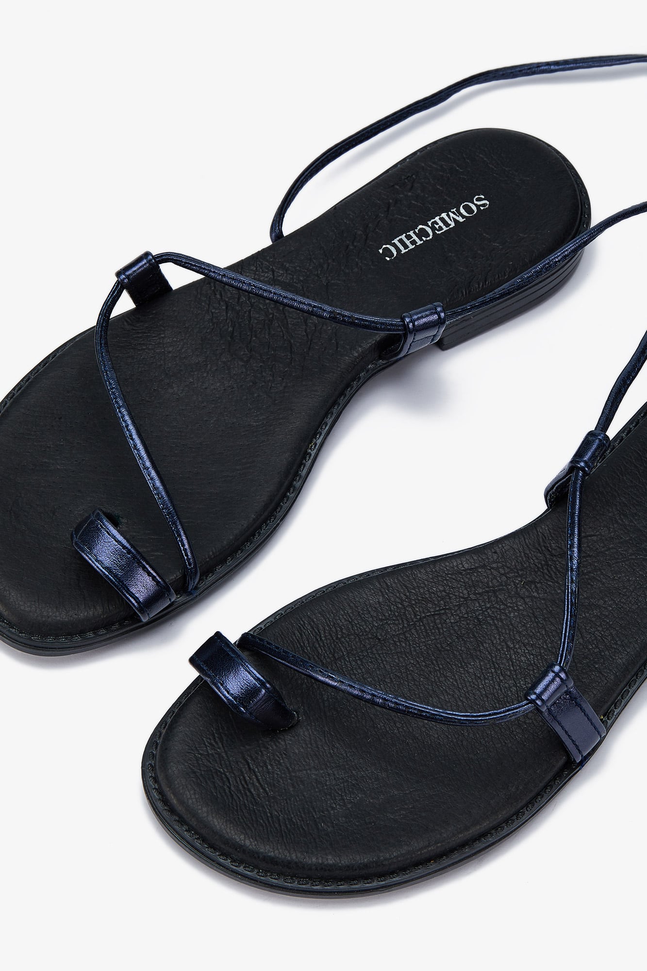 Iris Sandals - Metallic Navy Blue - SOMECHIC