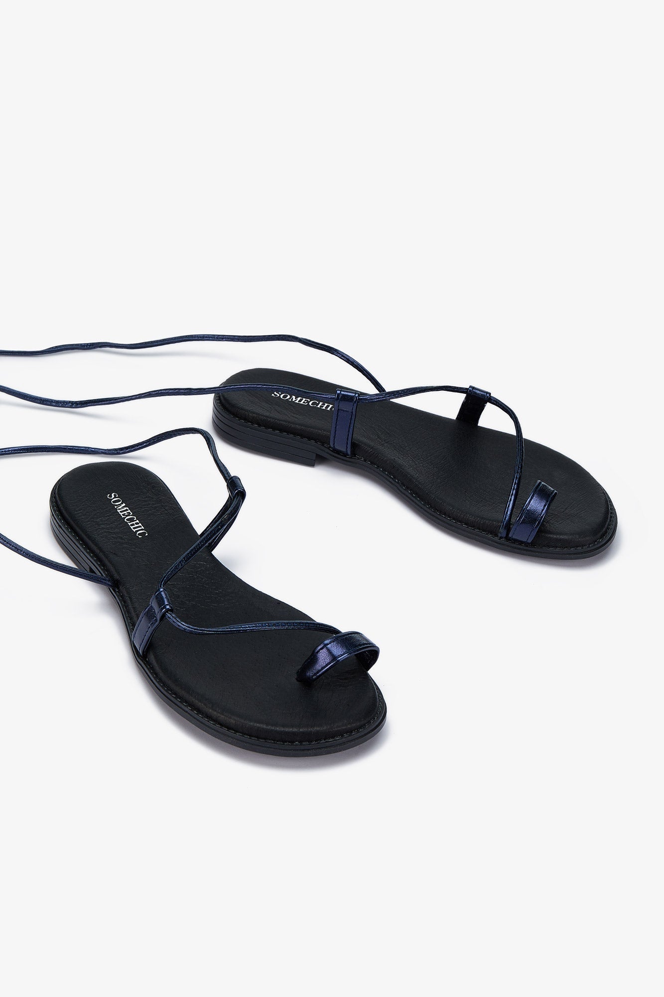Iris Sandals - Metallic Navy Blue - SOMECHIC